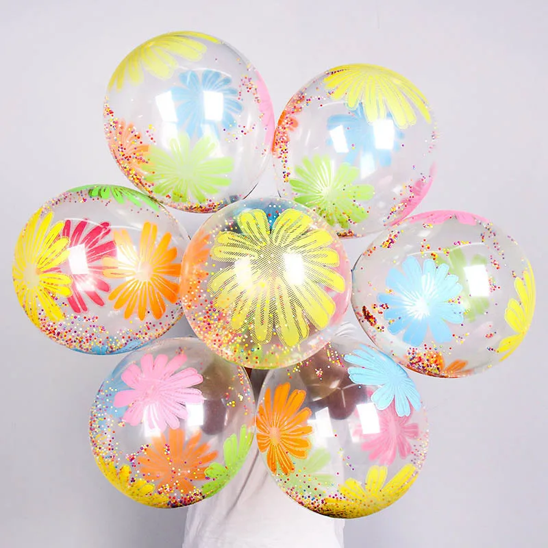 10PCS/PACK 12IN chrysanthemum foam sequins latex party decoration ice cream confetti balloon