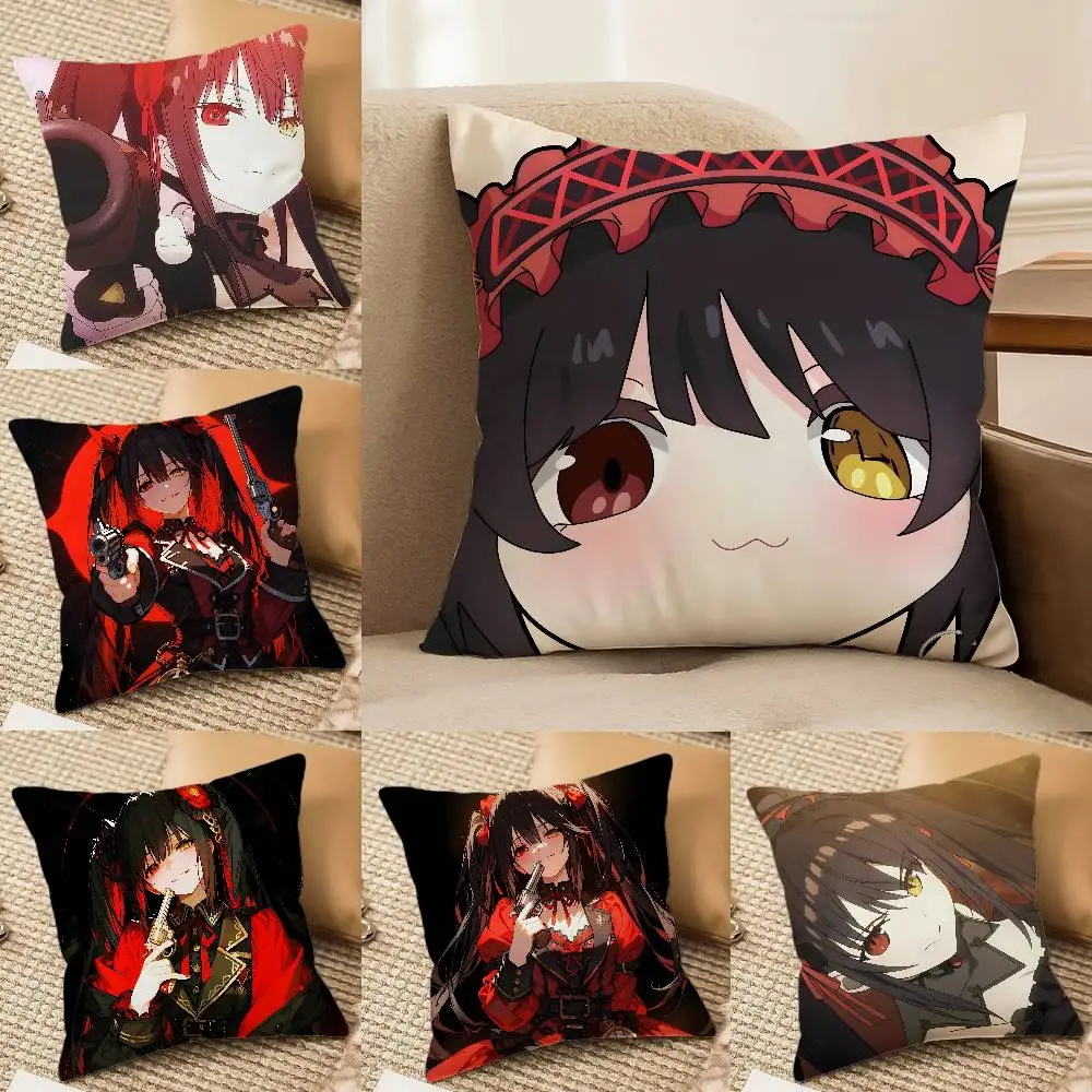 Tokisaki Kurumi Date A Live Funda de almohada Anti-polvomite Sofá cama con cremallera invisible