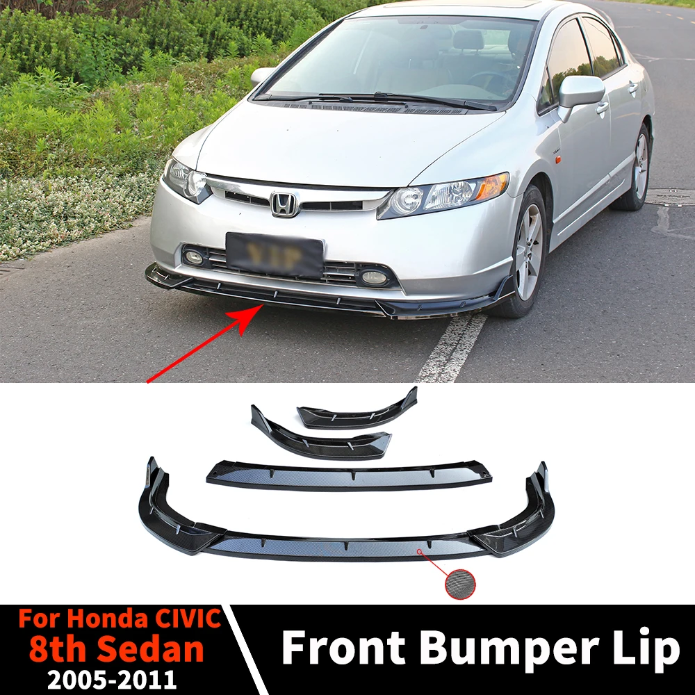 

For Honda CIVIC 8th Gen 4D Sedan 2005-2011 Body Kit Front Spoiler Deflector Air Dam Bumper Lip Splitter Tuning Accessories
