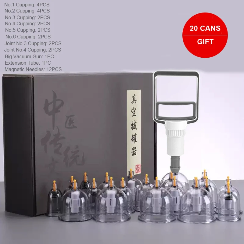 12/20/24 Cans Chinese Vacuum Cupping Massage Cups Non-glass Magnetic Cupping Therapy Set Home Cupping Cup Health Care