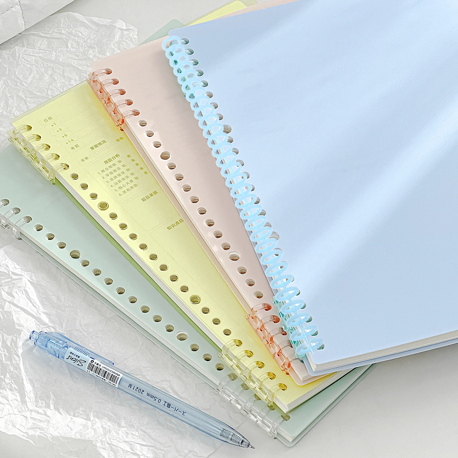 10 pezzi di raccoglitori a fogli sciolti a 30 fori, pettini di rilegatura regolabili per ufficio, scuola, casa, spirale in plastica, rilegatura a clic