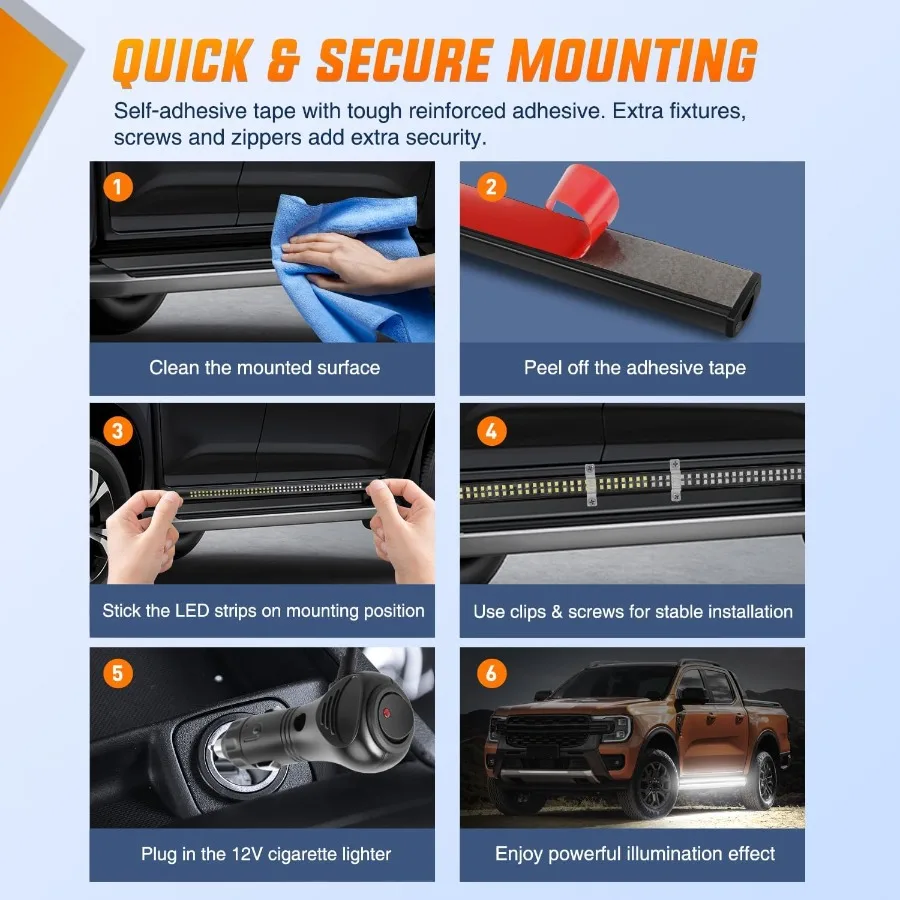 2 قطعة 70 بوصة شريط إضاءة إحترافي للطوارئ مع وحدة تحكم 864 LED أضواء لوحة تشغيل بيضاء مرنة الجانب وامض تحذير Cau #5