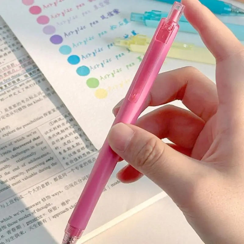 6 Color Acrylic Gel Inks Pens Highlighter for Scrapbooking Journaling Planner