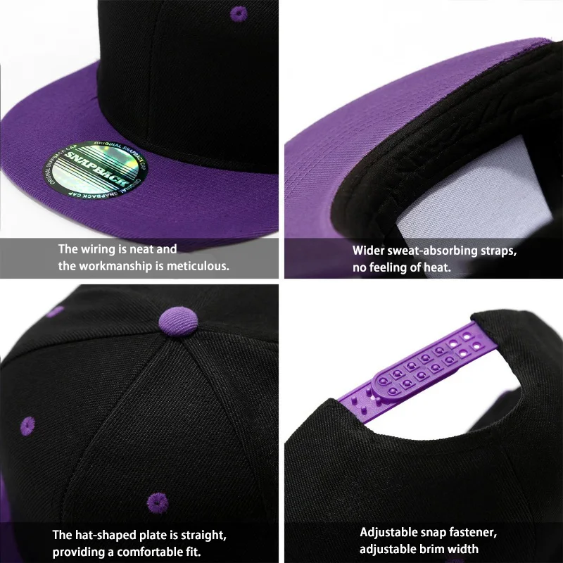 Hot Sale Cap Plain Snapback High Quality Adult Hip Hop Baseball Cap Men Women Outdoor Leisure Fashionable Color Blocked Hat