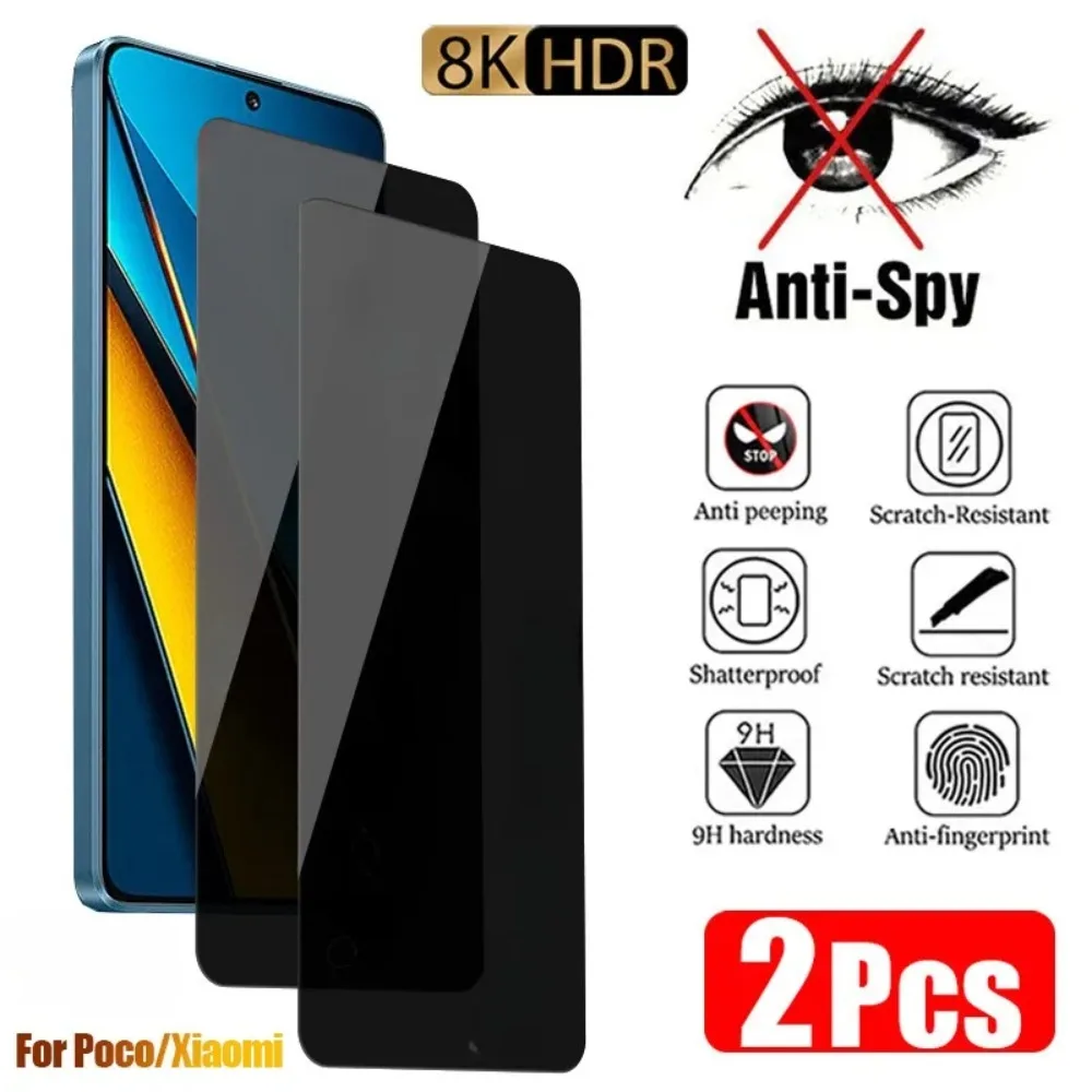 2Pcs Privacy Glass for Xiami Mi 11 Lite 5G NE 11T 12T 13T Pro Anti-spy Screen Protector for Poco X5 X6 X3 M4 Pro 5G F3 F4 GT M5S