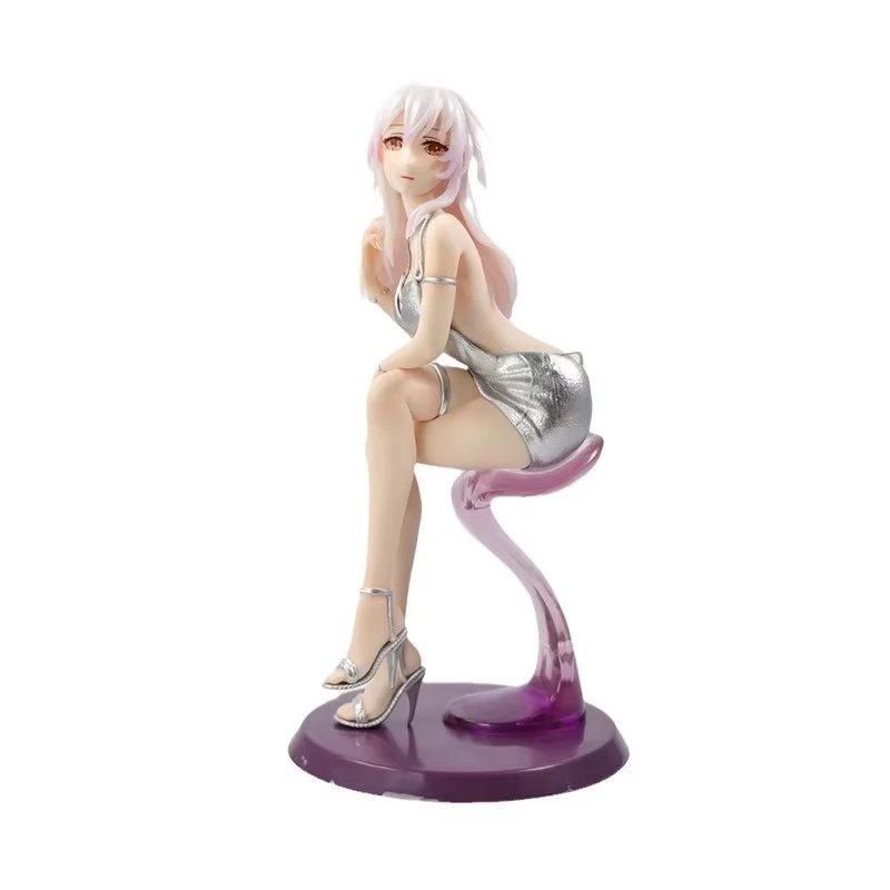 25cm Serinas Figure Sitting Pose Anime Figure Beauty Girl Figurine Gk Statue Model Doll Pvc Desk Collection Ornament Toys Gifts