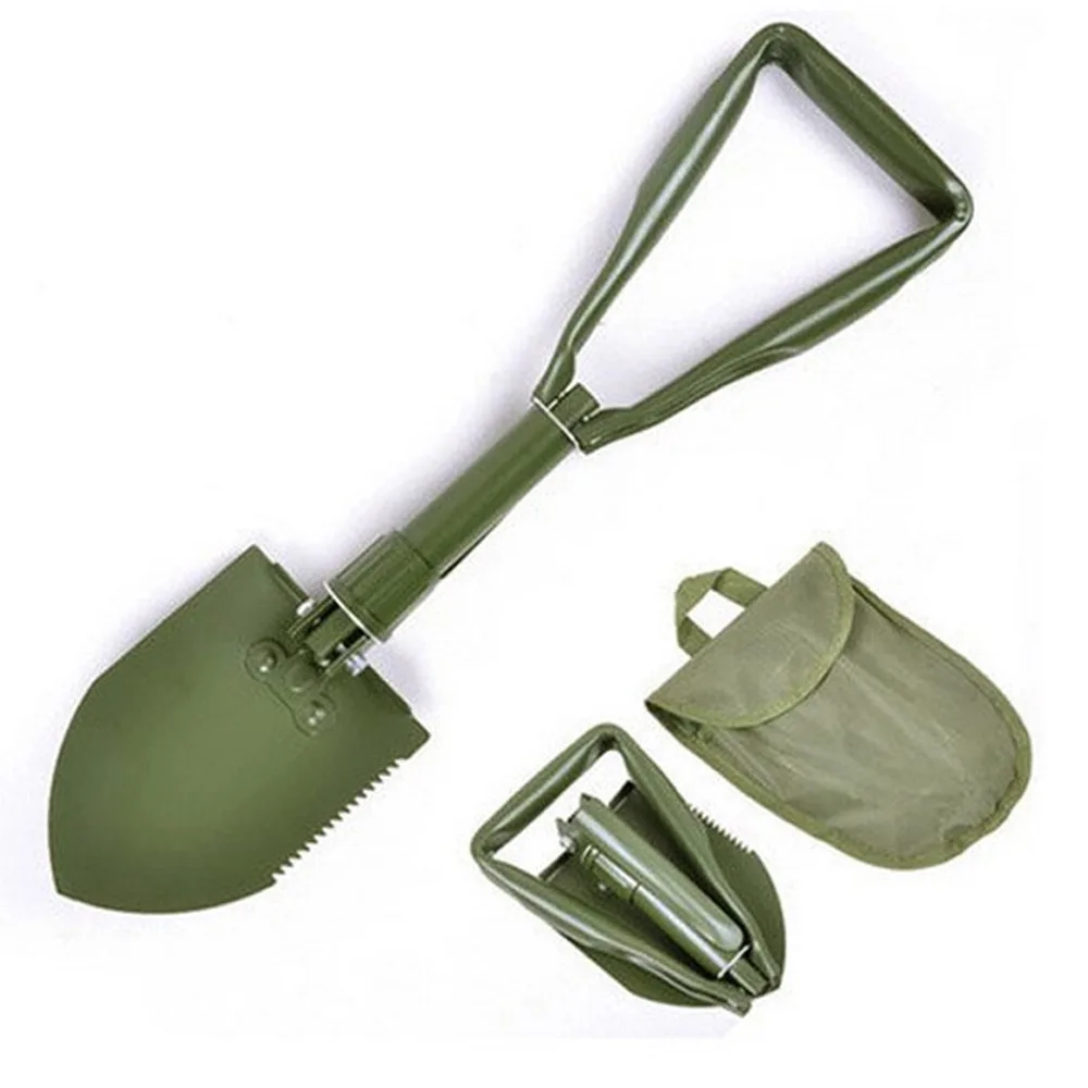 Multi-functional Folding Shovel High Carbon Steel Thickened Truck Mounted Shovel with Storage Bag Portable Shovel Outdoor Field