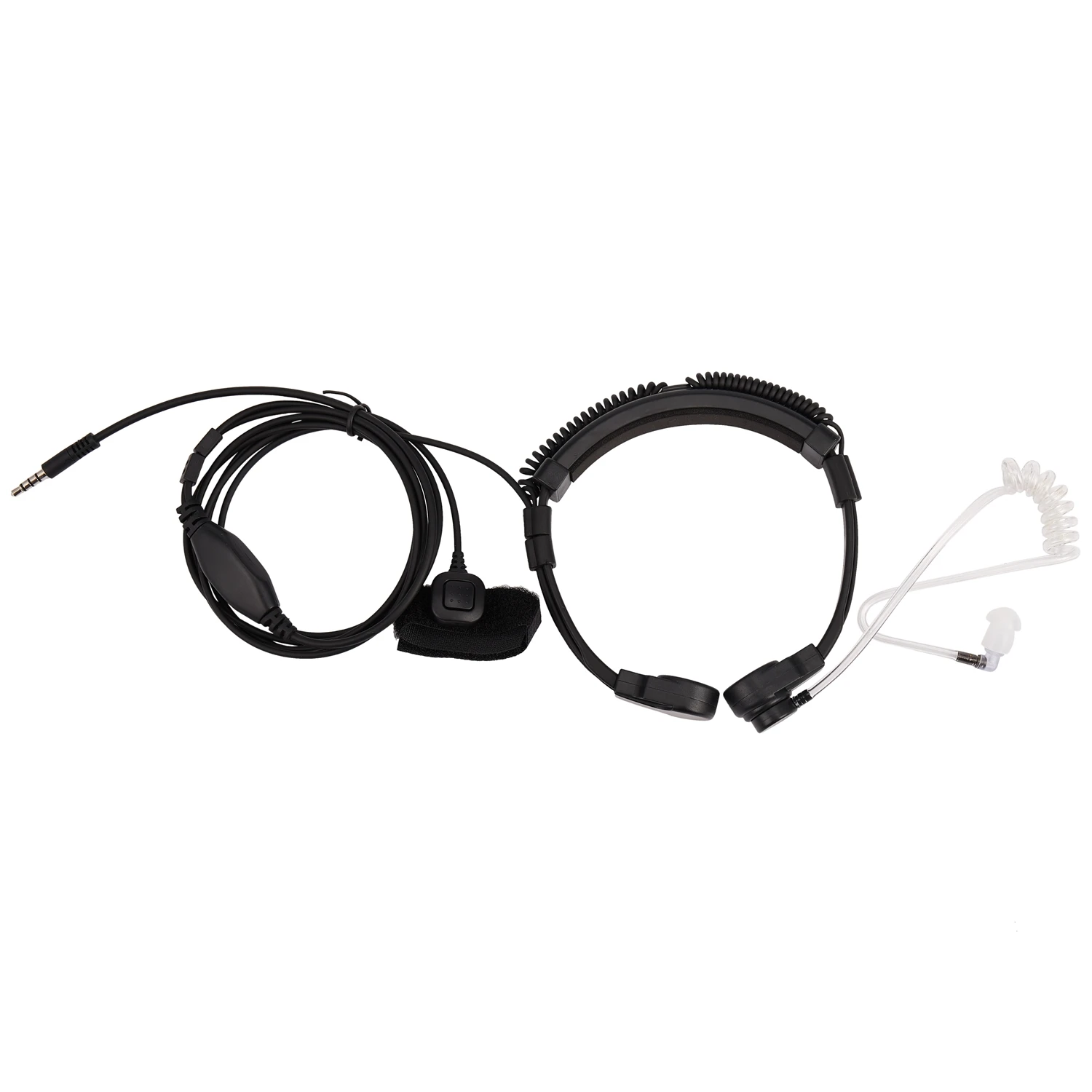 Auricular de tubo acústico oculto con micrófono de garganta ajustable de 3,5mm con PTT de dedo para teléfono móvil iPhone Android