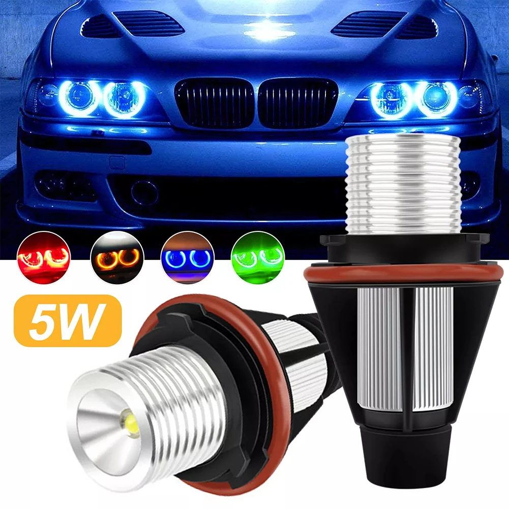 

2Pcs LED Angel Eyes Marker Lights Bulbs Lamp For BMW E39 E53 Bule White Red Yellow Daytime Running Lights Bulb Canbus Error Free