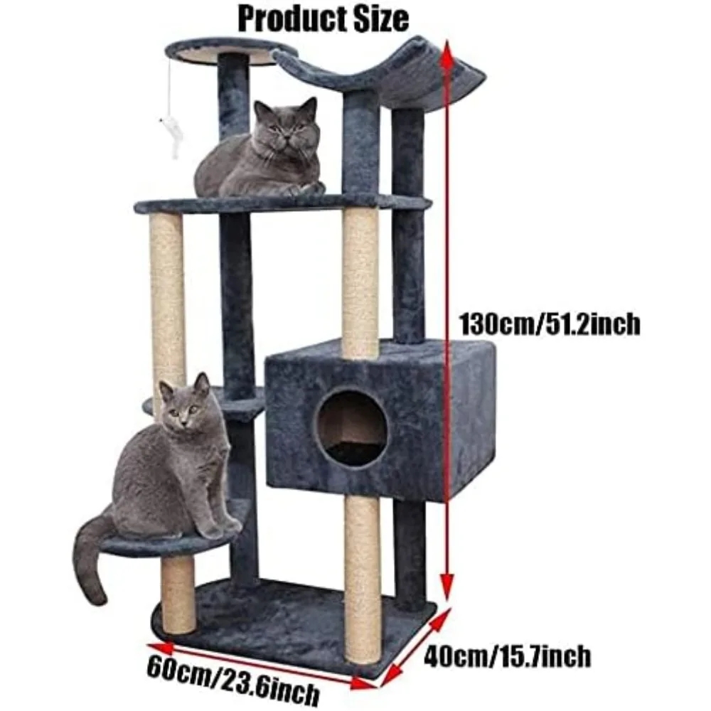 Cat Tree Scratching Post Cat Tower Activity Centre Tower Stand Furniture With Scratching Posts Suitable for Cats and Pet Big