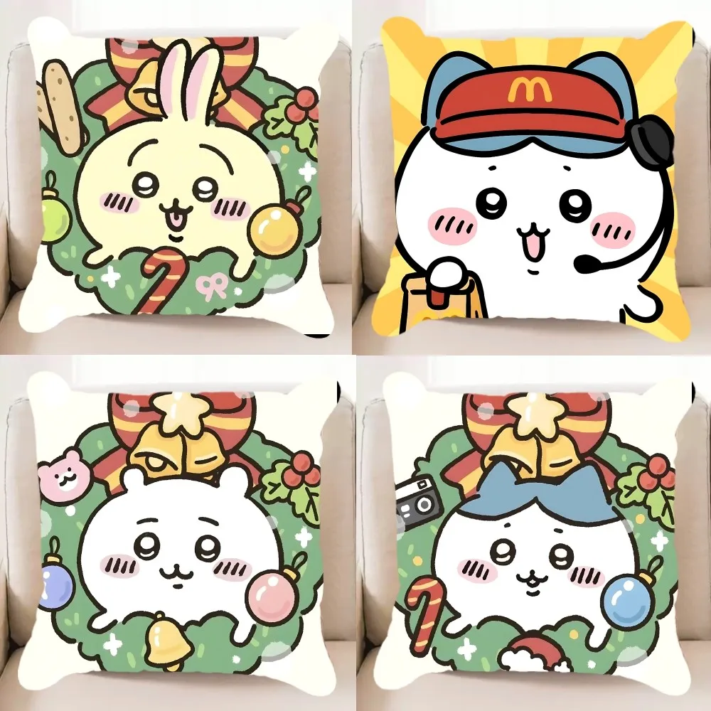 Cute Cartoon C-Chiikawa Pillow Case Elegant Couple Home Living Room Bedroom Decorative Rectangle Pillowcase Sofa Cushion Cover