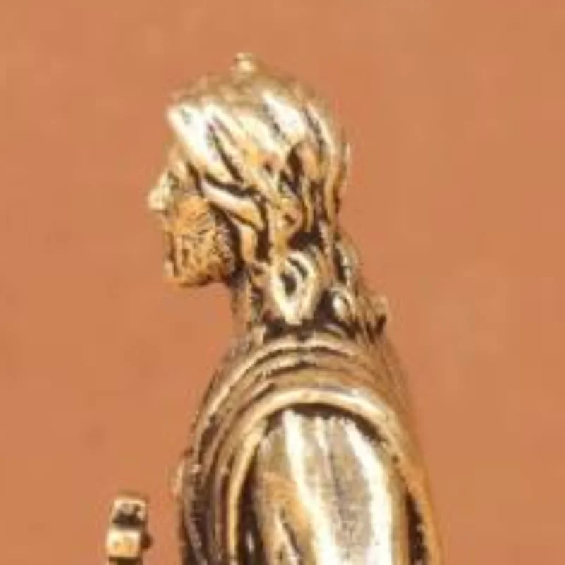 Brass Father Mary Staue Figurines Miniatures Desktop Ornaments Retro Metal Character Models Crafts Home Decor Accessories