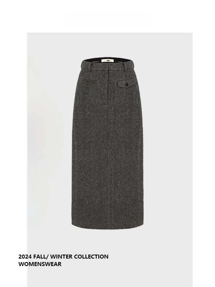 

Forever 2 Retro Cheered Slimming f Skirt Suit Skirt Wrap around Skirt Women's Diagonal Color Mixed Slim Fit Skirt