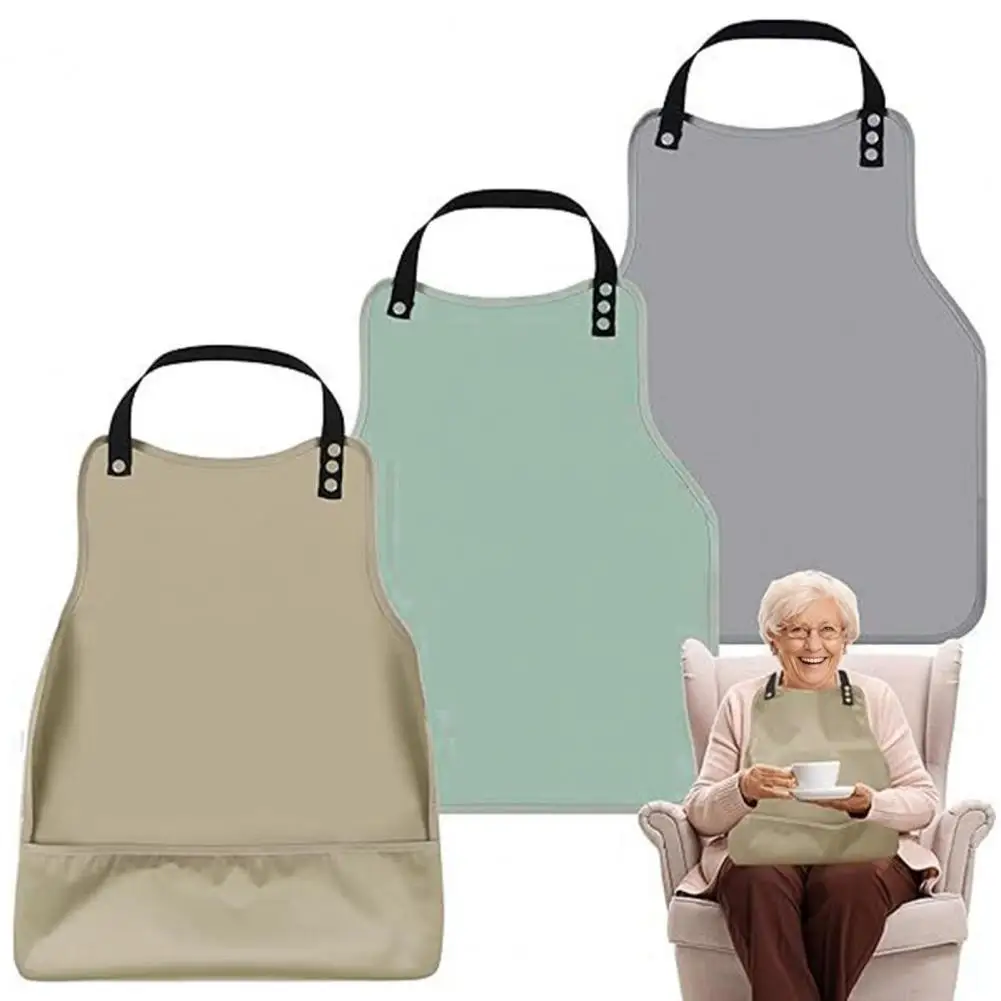 Waterproof Adult Bib Elderly Eating Bib Waterproof Senior Bib with Pocket Adjustable Reusable Eating for Elderly for Adults