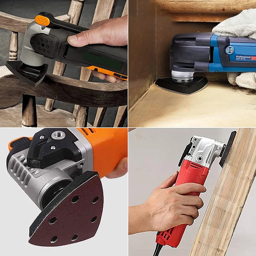 Almohadillas de lijado de piezas, accesorios multiherramienta oscilantes para Worx Mikita Dewalt, 80mm, 4 unidades