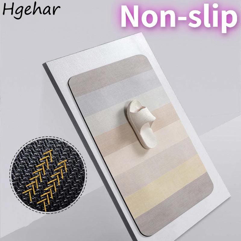 

Non-slip Bath Mat Striped Rectangle Absorbent Doormats Quick-drying Bathroom Hallway Bedside Rugs Easy Cleaning Carpets Modern