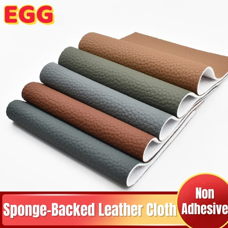 

Sponge-Lined Leather Fabric Non-Sticky Leather Cloth with Sponge Layer Chair Seat Repair Renovation Car Roof Celling Material