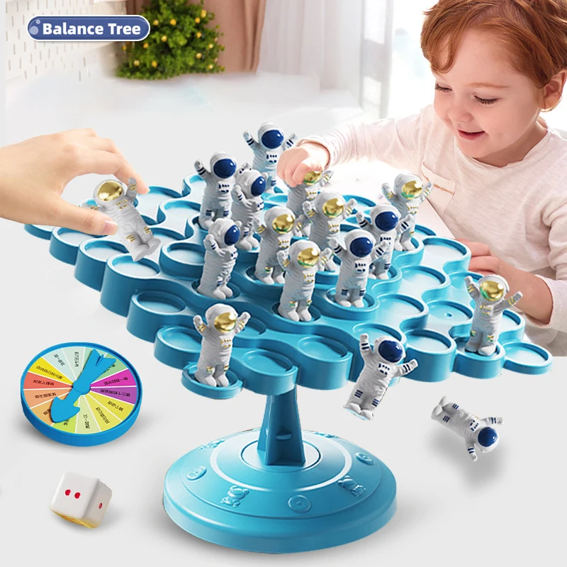 Balance Astronaut Balance Tree Game Two-Player Frogs Board Interactive Family Tabletop Party Puzzle Early Education Game Kid Toy