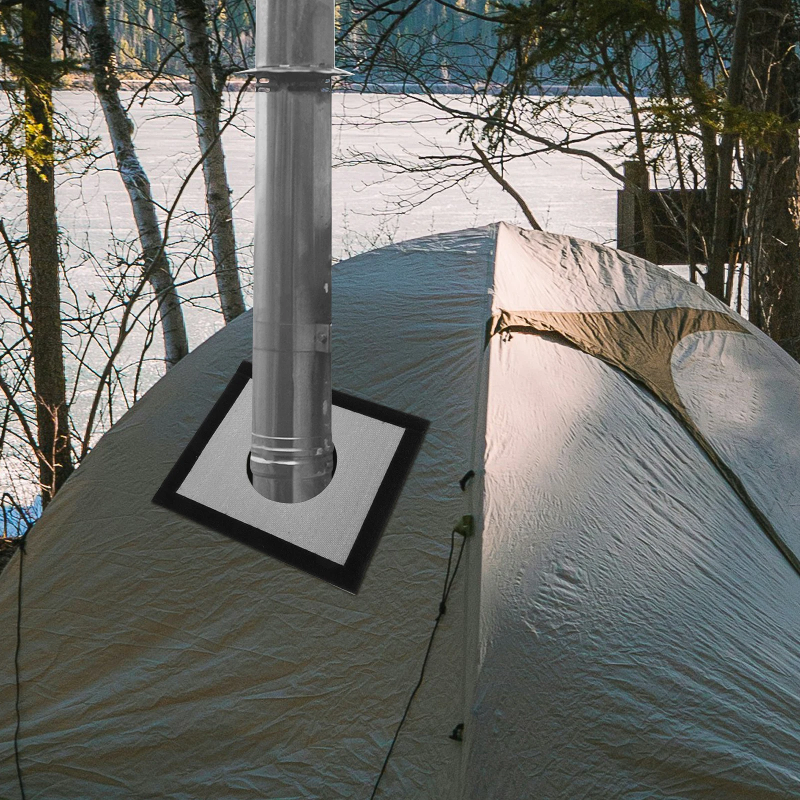 

Tent Chimney Anti-scalding Ring Fireproof Glass Fiber Stove Pipe Insulation Camping Gear Portable Flame Resistant Practical Heat