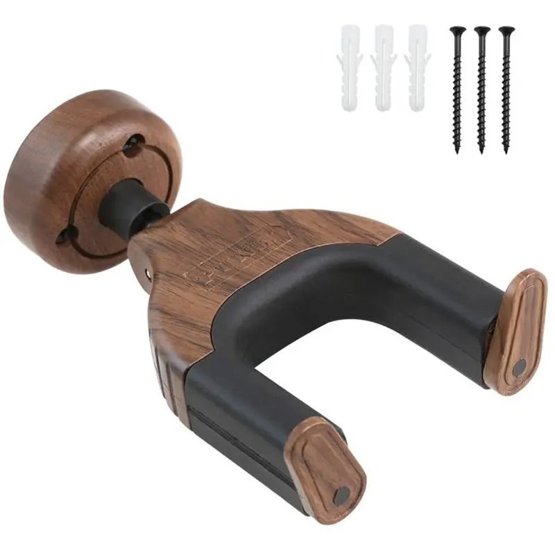 【HAPPY】PUNK Guitar Wall Mount Hanger, Auto Lock Guitar Hook Stand, Wall Mounted Guitar Holder For Acoustic, Electric Guitars