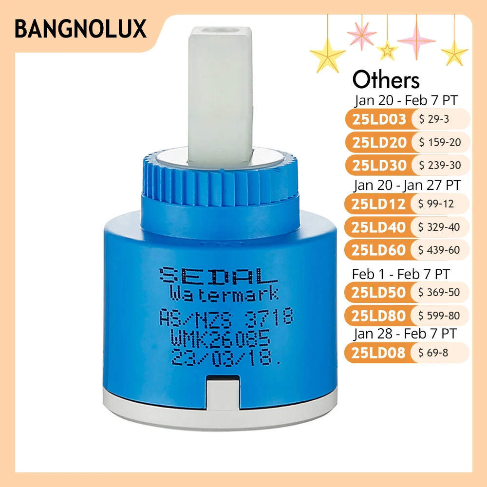 Faucet Cartridges 40/35/25mm Sedal Cartridge Mixer Low Torque Faucet Accessories Spindle Flat Base Free Rotation