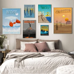 Space Wars Travel Posters and Prints Vintage Landscape Wall Art Canvas Painting Bespin Pictures For Living Room Home Decoration