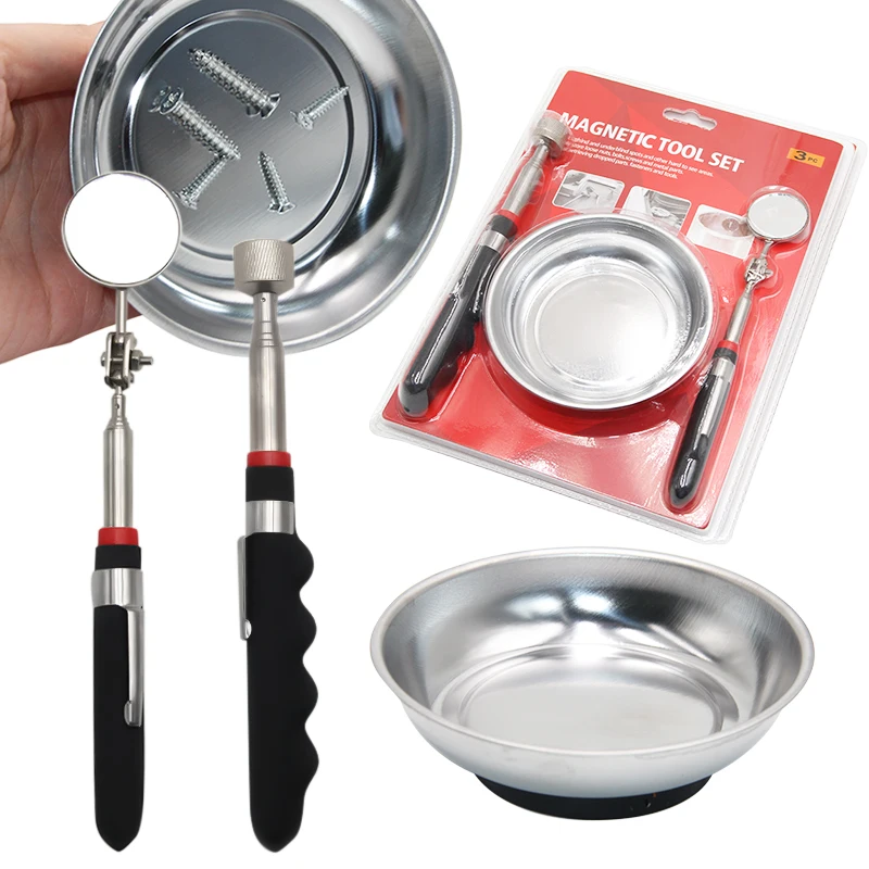 Universal Auto Repair Tool Accessory 360°Rotat Detection Fold Mirror Telescopic Bottom Inspection Mirror for Vehicle Maintenance