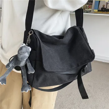 Płócienne torby Crossbody dla pań torba na ramię o dużej pojemności Casual dziewczyny studenci torby szkolne moda męska torba tornister