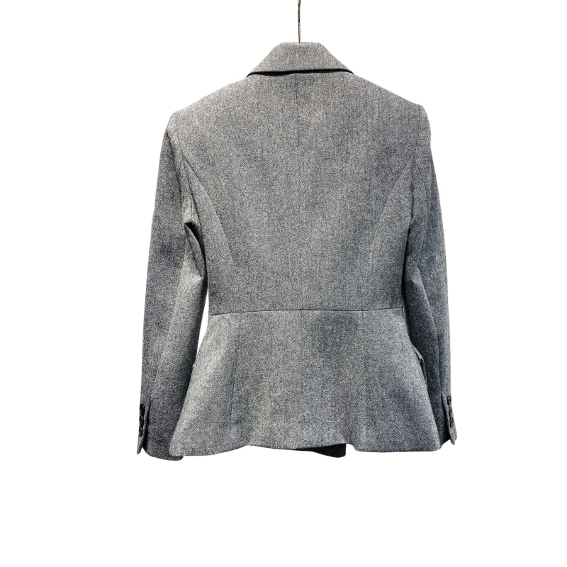 24 New Blazer 85% High Grade Gray Australian Wool Blazer Double Brewed Slim Fit Casaquinho Feminino Elegante  abrigos de mujer