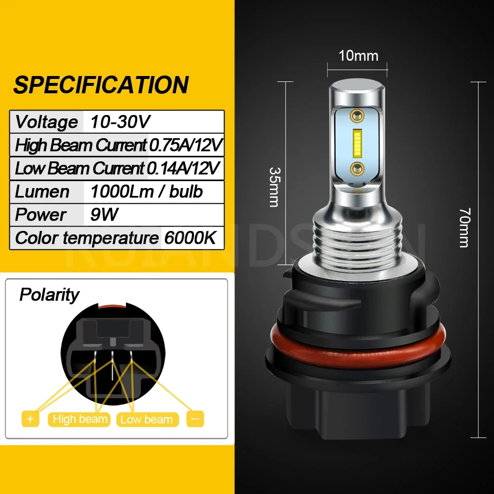 RUIANDSION 1 piece PH11 LED 9014 1000Lm CSP motorcycle headlight replacement bulb 10-30V 12V 6000K YAMAHA Suzuki Honda 50CC