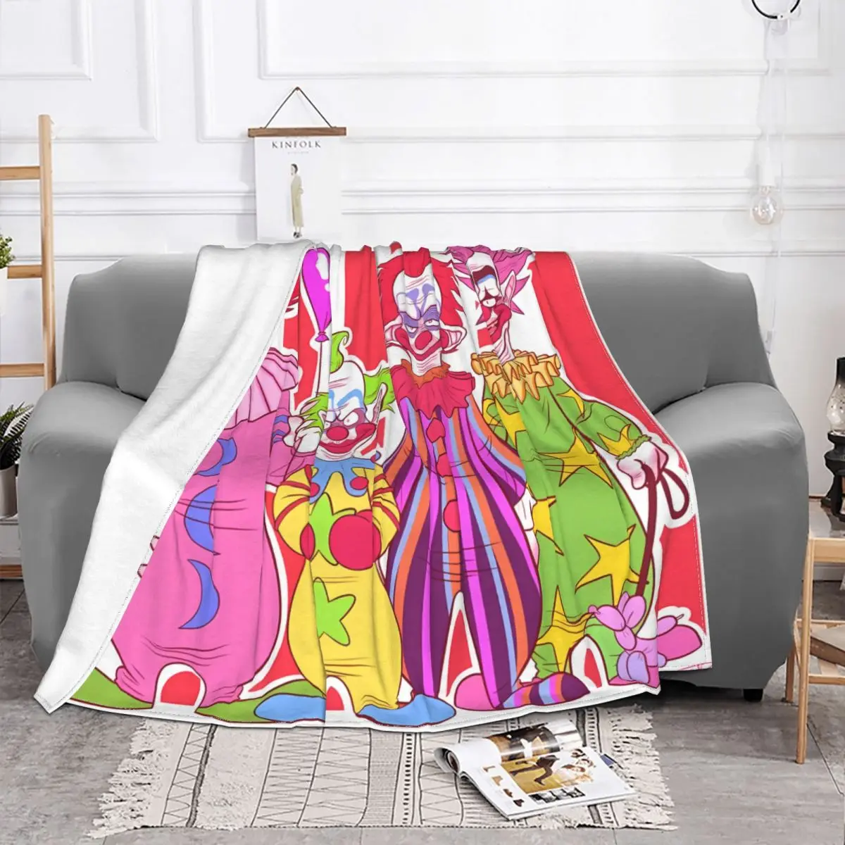 Art Station Explore Blanket Killer Klowns From Outer Space Film Fleece Breathable Super Warm Throw Blankets For Office Bedspread