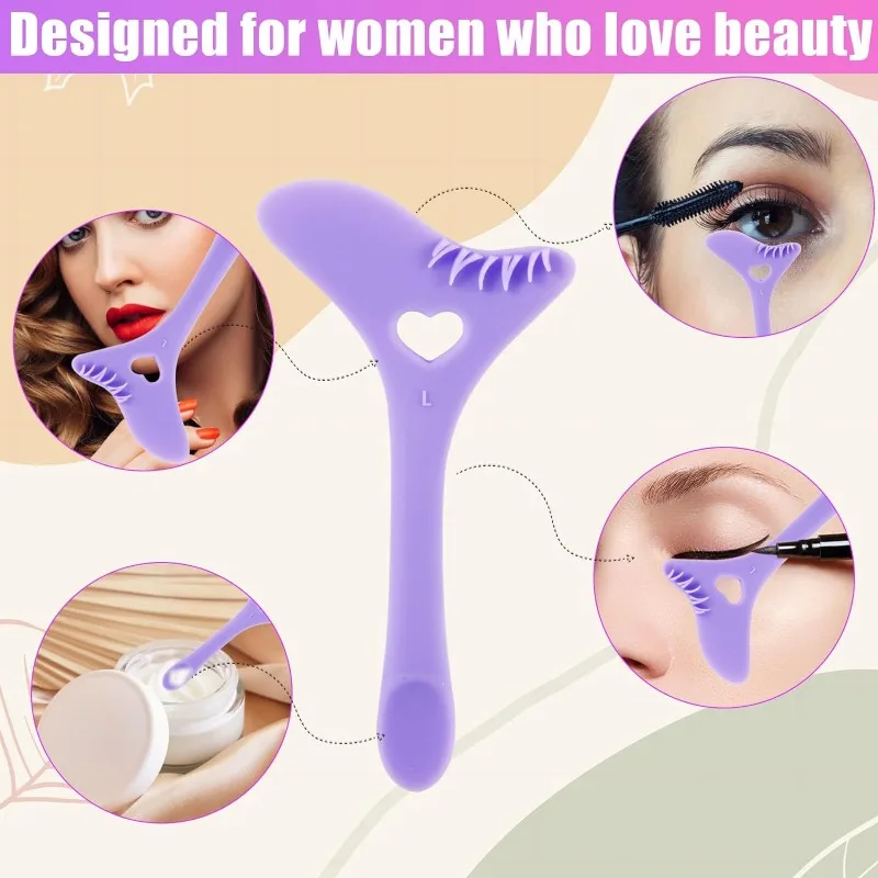 2Pcs Eye Makeup Aid Tool Set Eyelash Stamps Eyeliner Helper Eyebrow Rulers  for Eyeliner Eyelash Eyebrow Lip Line