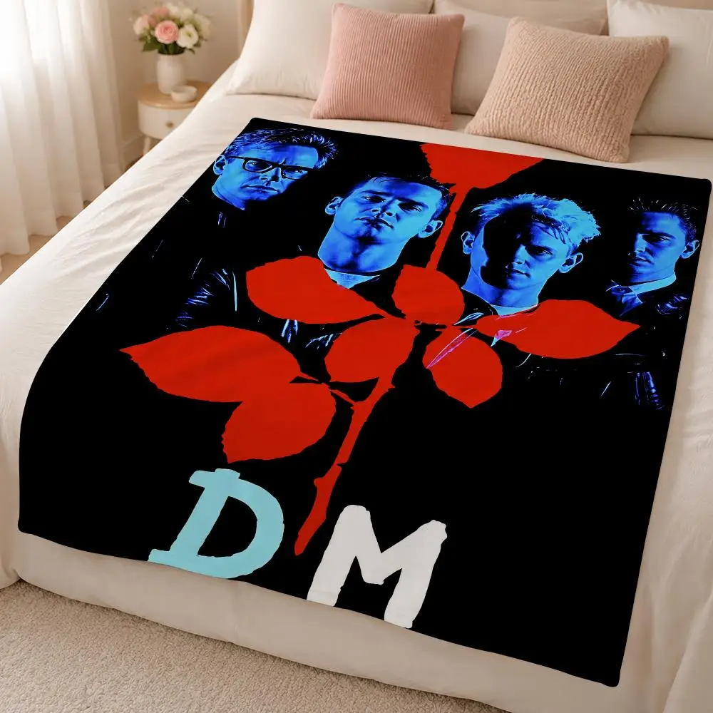 Music D-Depeche Mode British Synth-Pop Band Throw 320g Soft Flannel Fleece Throw Blanket Cover Sofa Bed Dorm Nap Gift