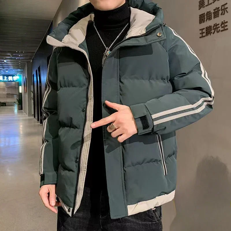 Short Quilted Padded Jacket Man  Hoodie Korean Reviews Many New InWinter Down Coat for Men Joker Harajuku High Quality Stylish