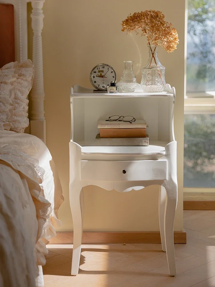 الفرنسية السرير الجدول غرفة نوم غرفة المعيشة أريكة طاولة جانبية تخزين خزانة عرض #1