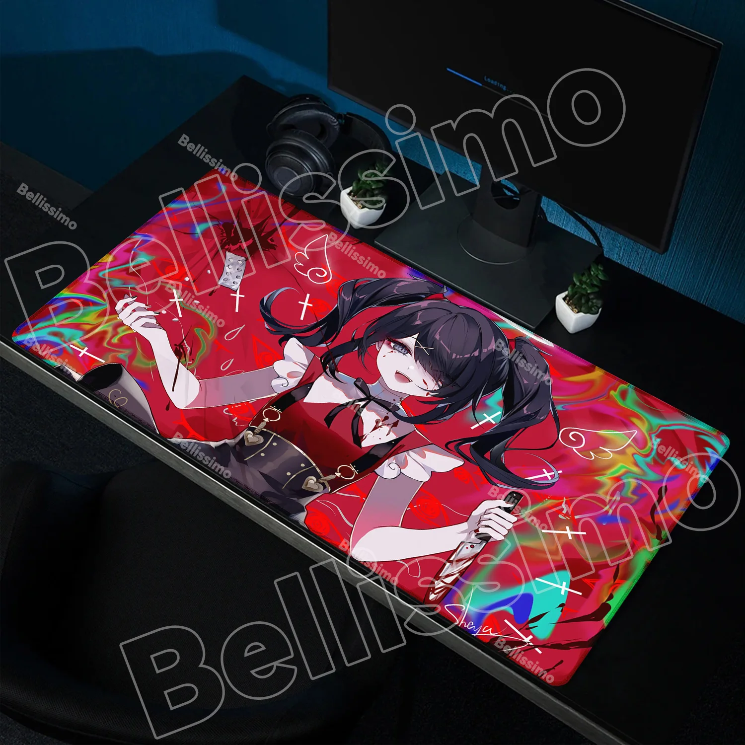 

Anime NEEDY GIRL OVERDOSE Natural Rubber Mouse pad Gaming XXL PC Accessory Mousepad Keyboard Carpet Decorate desktop Desktop Mat