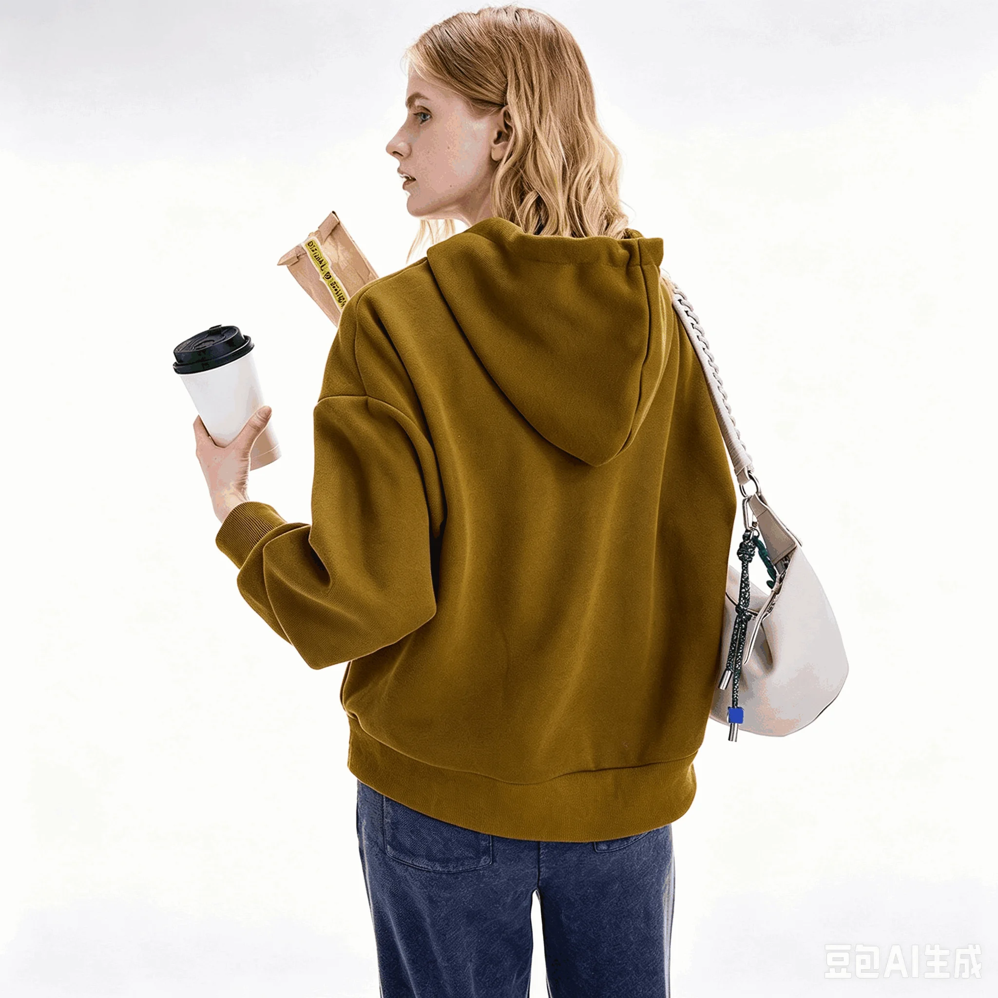 Spanischer Original-Damen-Hoodie mit lockerer Passform, modischer Kapuze, besticktem Aufdruck, europäischer und amerikanischer Stil, lässig. – Detail 3