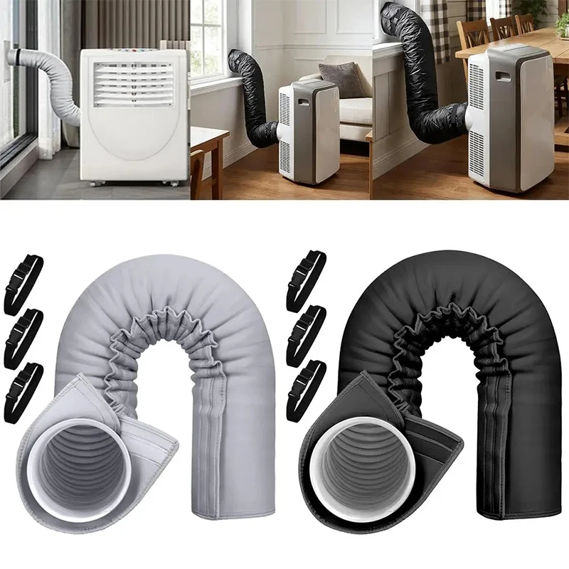 Portable AC Exhaust Hose Insulation Cover Heat Resistant Air Conditioner Pipe Protective Sleeve With Fastening Straps Hose Cover