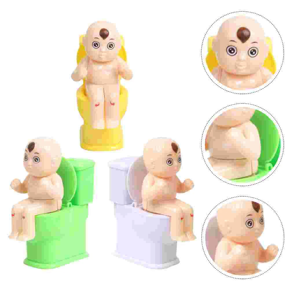 3 Pcs Toilet Mini Toys for Kids Babies Dolls Closestool Miniature Trick Spray Water Plaything Plastic Adorable Child Baby