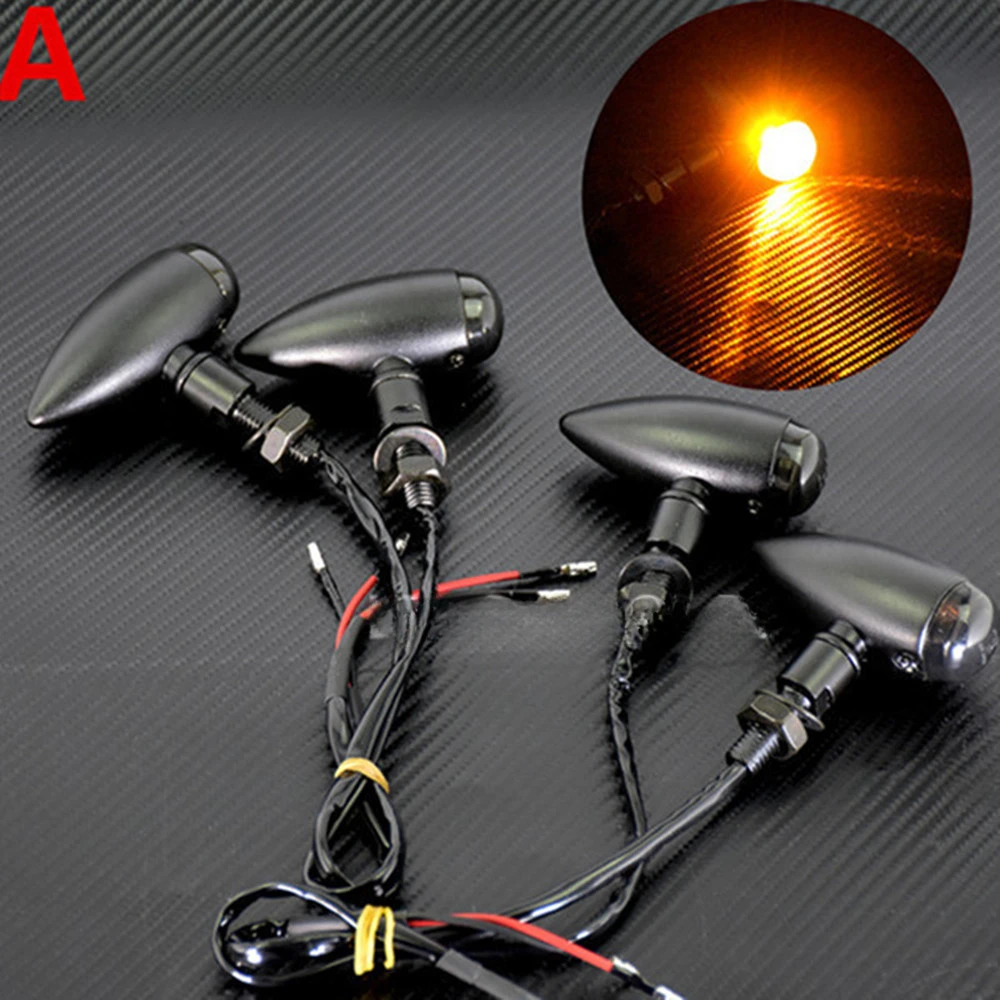 ل هارلي سبورتستر بوبر مروحية صغيرة 4 قطعة EM رصاصة العالمي للدراجات النارية بدوره إشارات مؤشر ضوء العنبر الدخان موتو