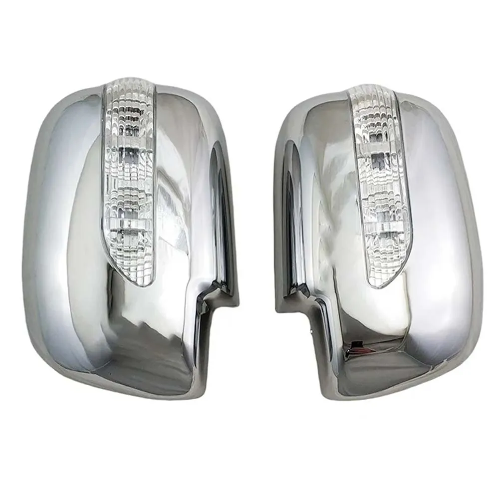 Door Mirror Cover With LED For Hilux Vigo Fortuner Innova 2006-2014 Decoration Chrome Silver Carbon Fiber Glossy Black Styling - Detail 1