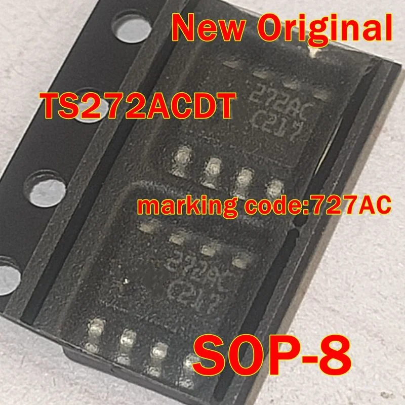 

TS272ACDT SOP-8 New Original marking code:727AC Micro power consumption, ultra-wide input bias voltage