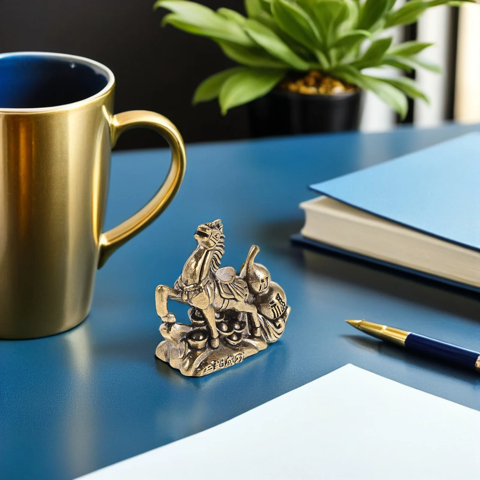 قطعة فنية على شكل حصان معدني صغير من النحاس الصلب السنة الصينية الجديدة 2026 رمز محظوظ تمثال حصان فنغ شوي لرف غرفة المعيشة وسطح المكتب #6