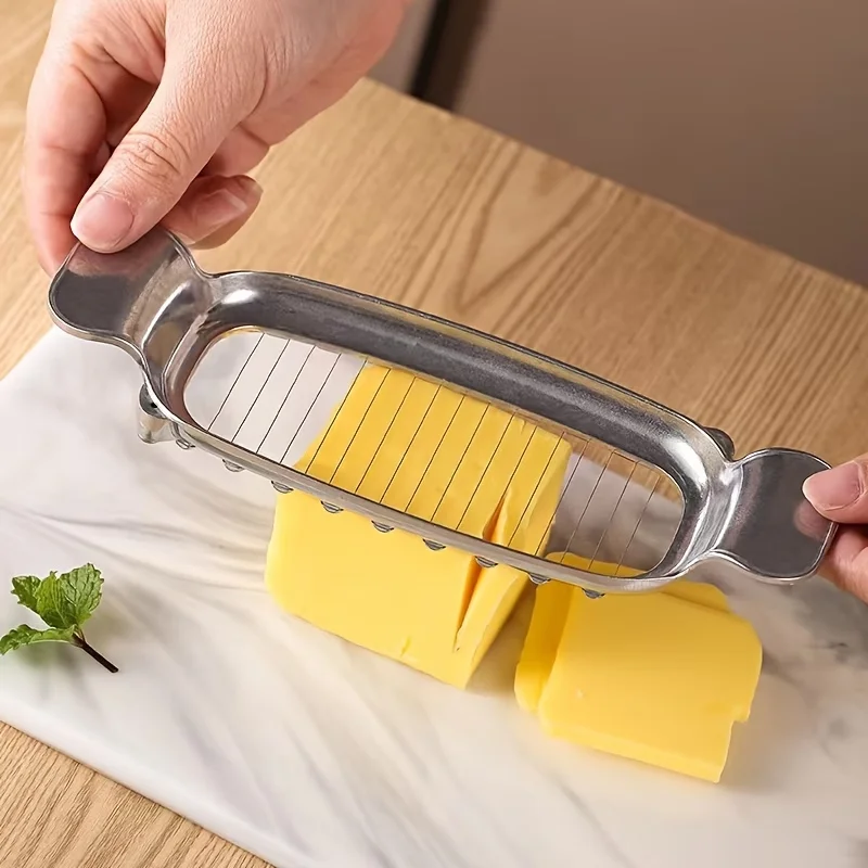304 Stainless Steel Wire Cheese Cutter, Die-Cast Kitchen Slicer for Cheese, Butter & Foie Gras, Practical Kitchen Utensil