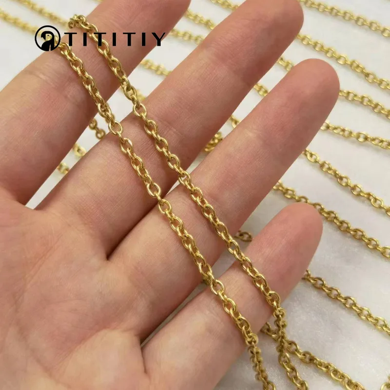 New Pure Titanium 3mm O-shaped Chain Ultra Light Anti Sensitive Necklace Fine Ball Chain Trendy Retro Men's and Women's Chains