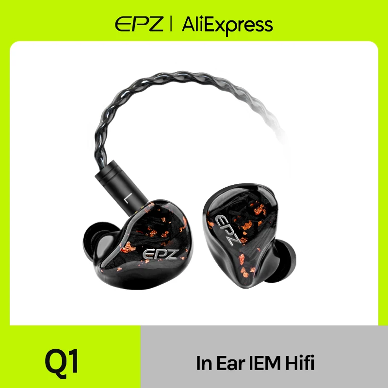 EPZ Q1 Earphones Wired HIFI Bass Earbuds IEM In Ear Monitor Gaming Headphones 0.78 2 Pin Detachable Cable Earbuds