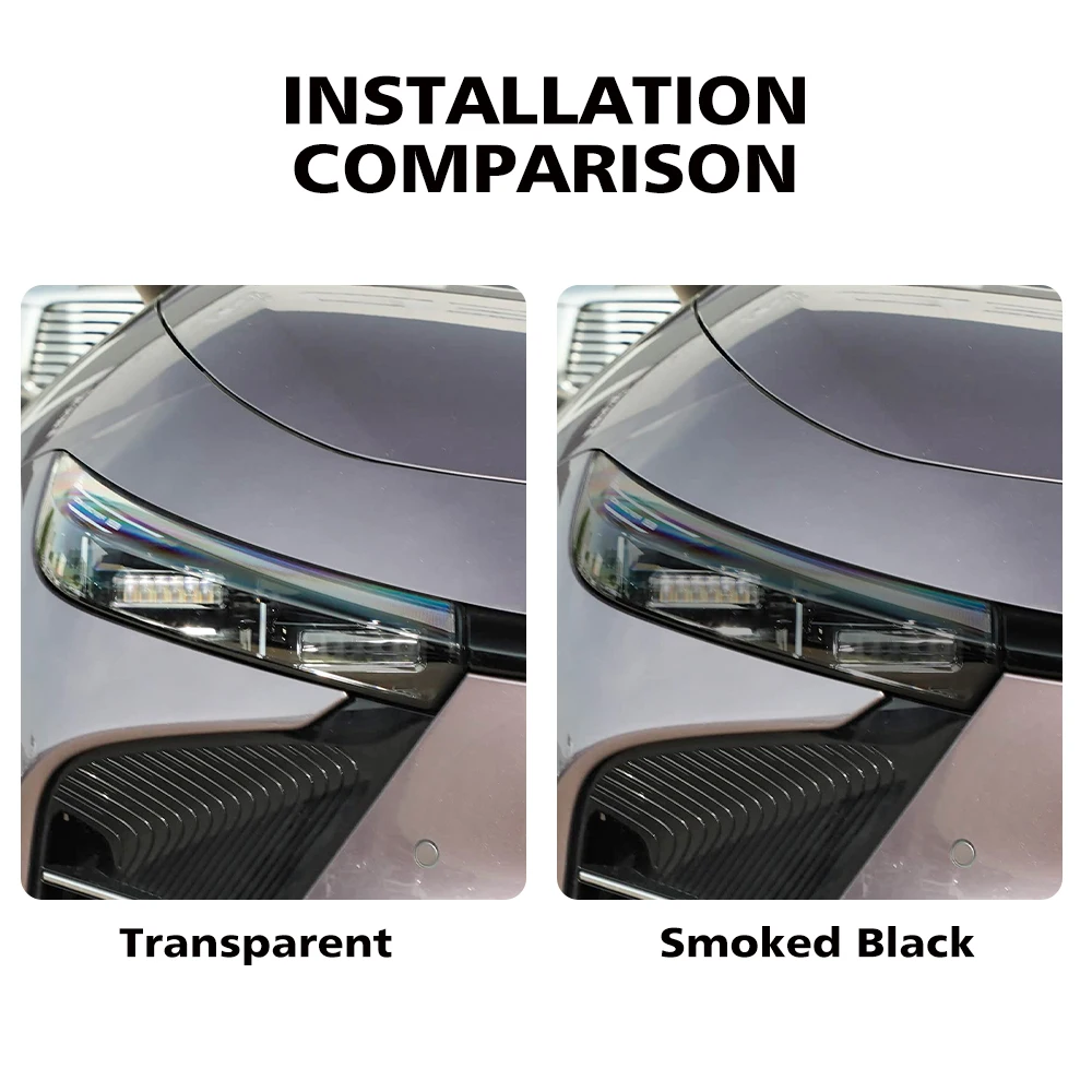 

For Exeed EXLANTIX ES 2024-2026 Smoke Black High-Gloss Pre-Cut TPU Headlight Protective Film PPF Anti-Scratch Vinyl Wrap Cover