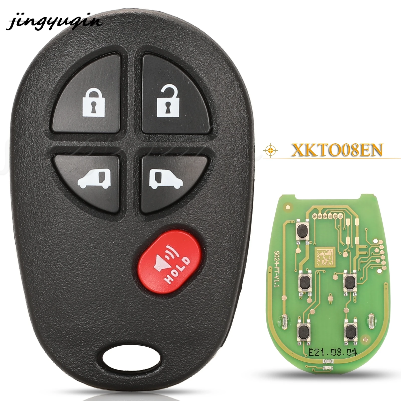 

jingyuqin XKTO08EN Wire Universal Remote Car Key 5 Buttons For Toyota design Fit Xhorse VVDI Key Tool English Version