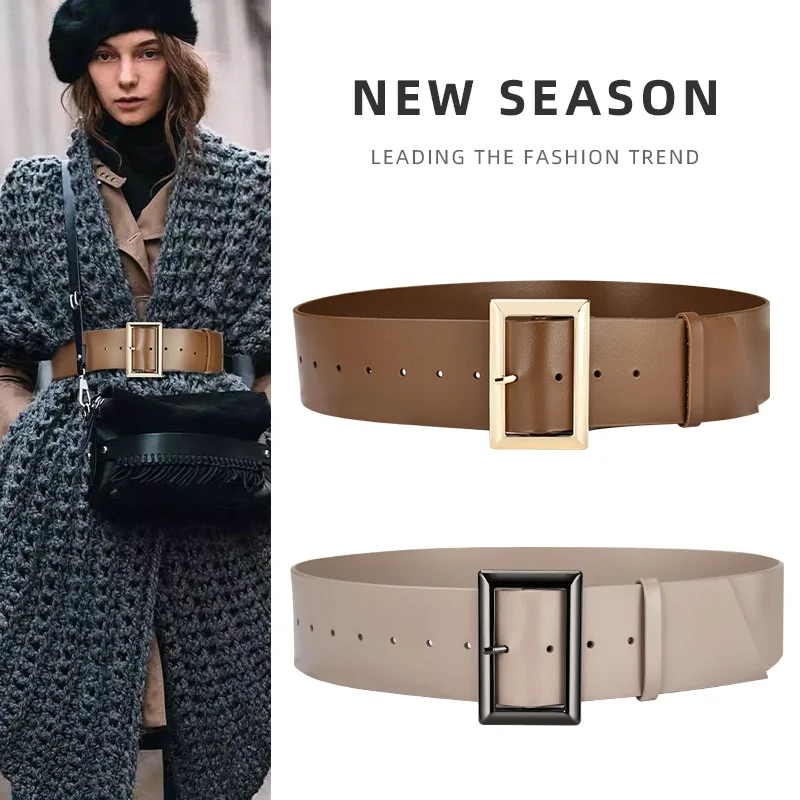 

Women's fashionable wide belt to match coats and sweaters