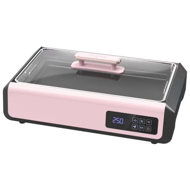 Detachable Indoor Electric BBQ Grill Temperature Controlled Smokeless Aluminium Grill for    Use With US Plug